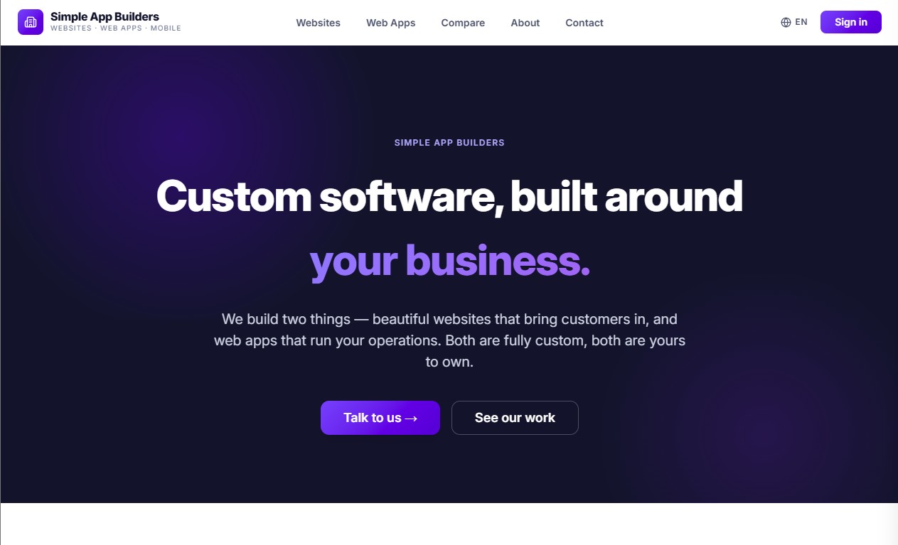 SimpleAppBuilders, the in-house studio behind Jayler Pitch's software builds